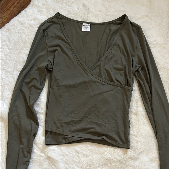 Athleta Tops - Athleta Olive Long Sleeve Wrap Top